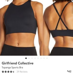 Girlfriend collective black sports bra (NWOT)